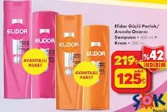 ELİDOR GÜÇLÜ PARLAK/ ANINDA ONARICI ŞAMPUAN 400 ML + KREM 200 ML